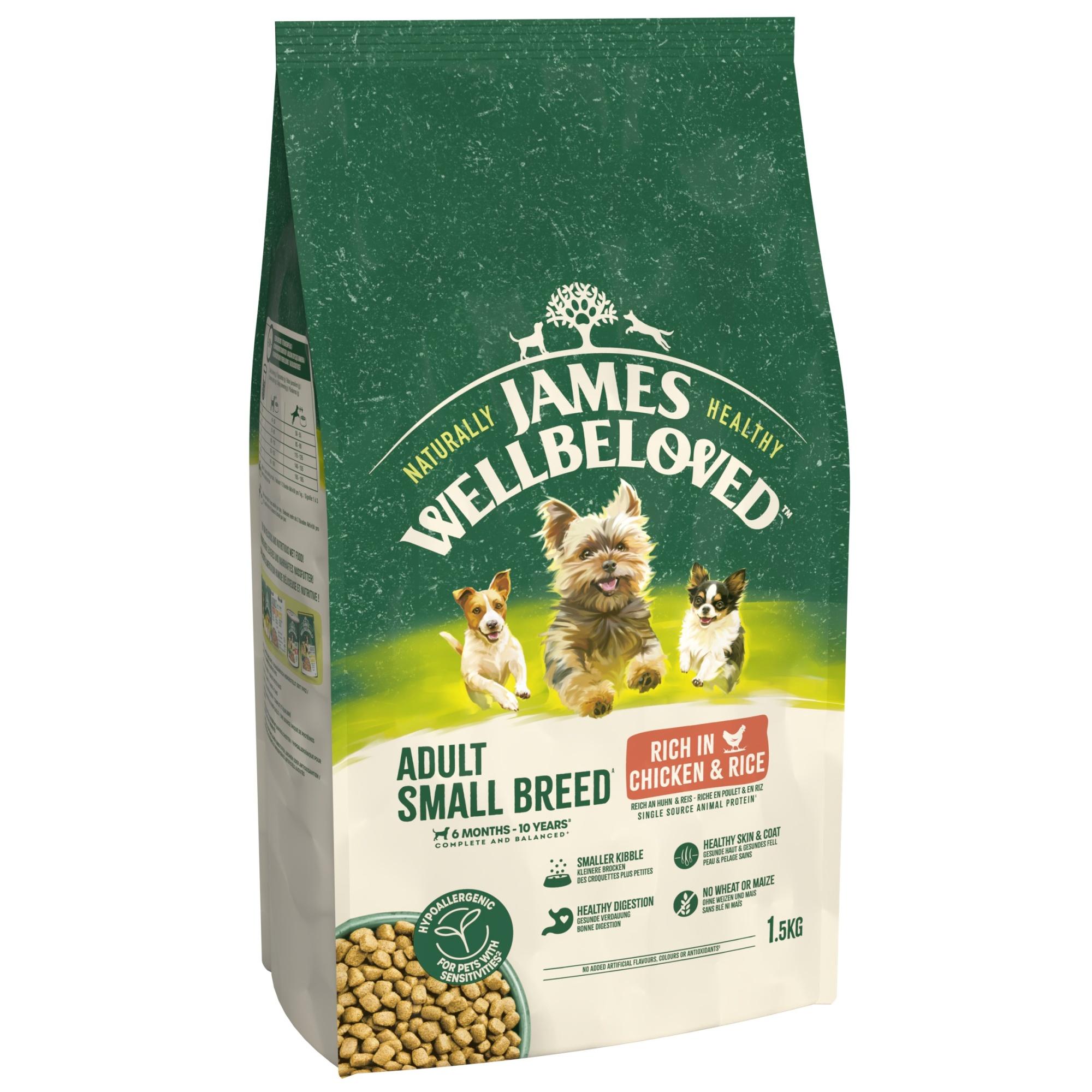 James Wellbeloved Dry Dog Adult SmallBreed Chicken & Rice 1.5kg Image 1