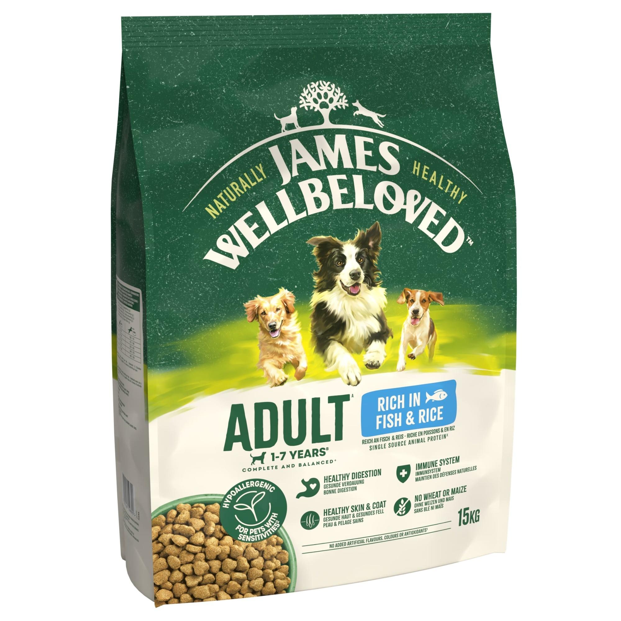 James Wellbeloved Dry Dog Adult Fish & Rice 15kg Image 1