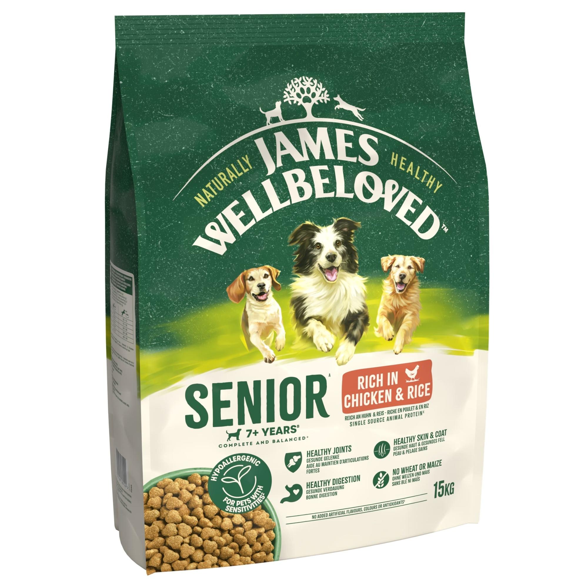 James Wellbeloved Dry Dog Senior Chicken & Rice 15kg Image 1