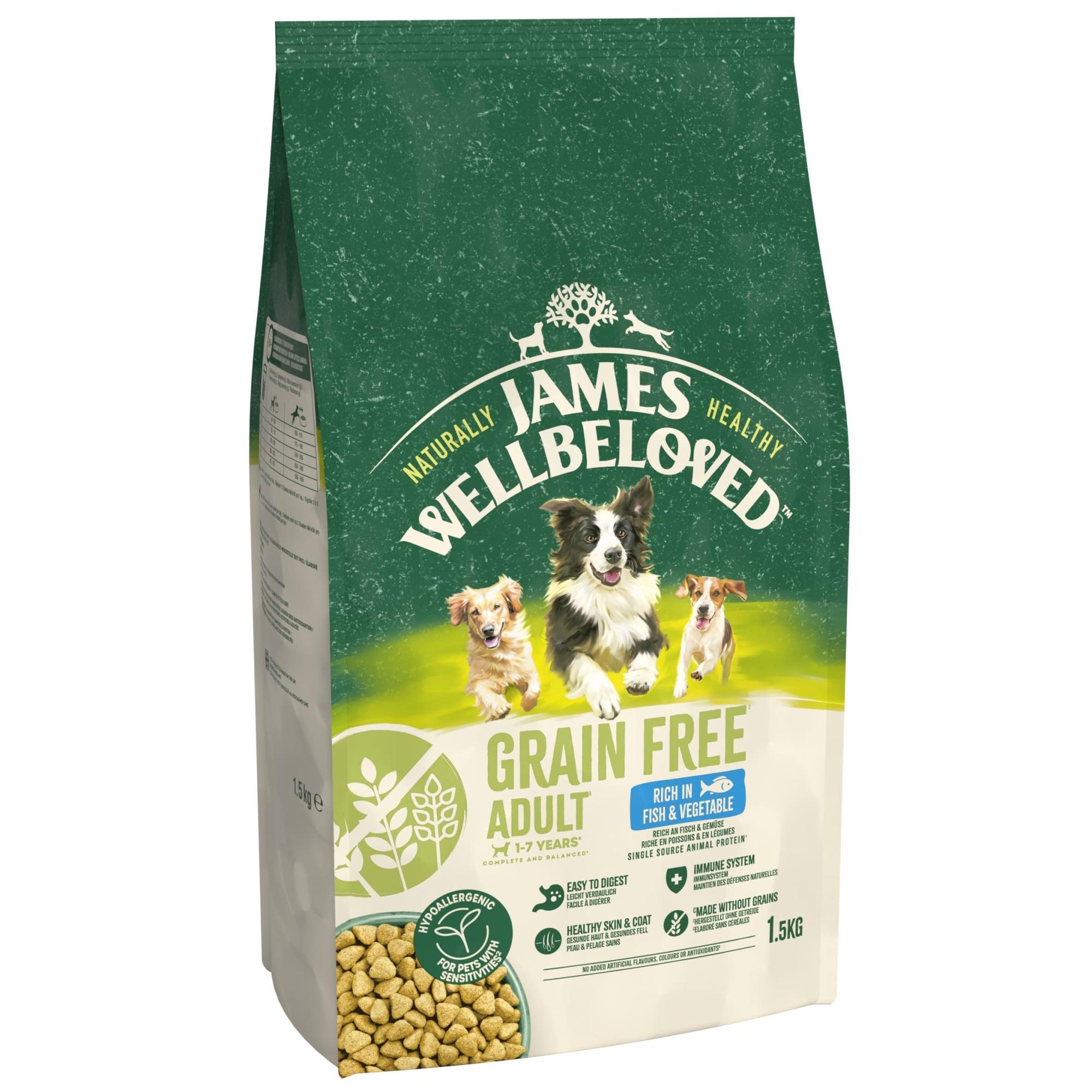 James Wellbeloved Dry Dog Grain Free Adult Fish & Veg 1.5kg Image 1