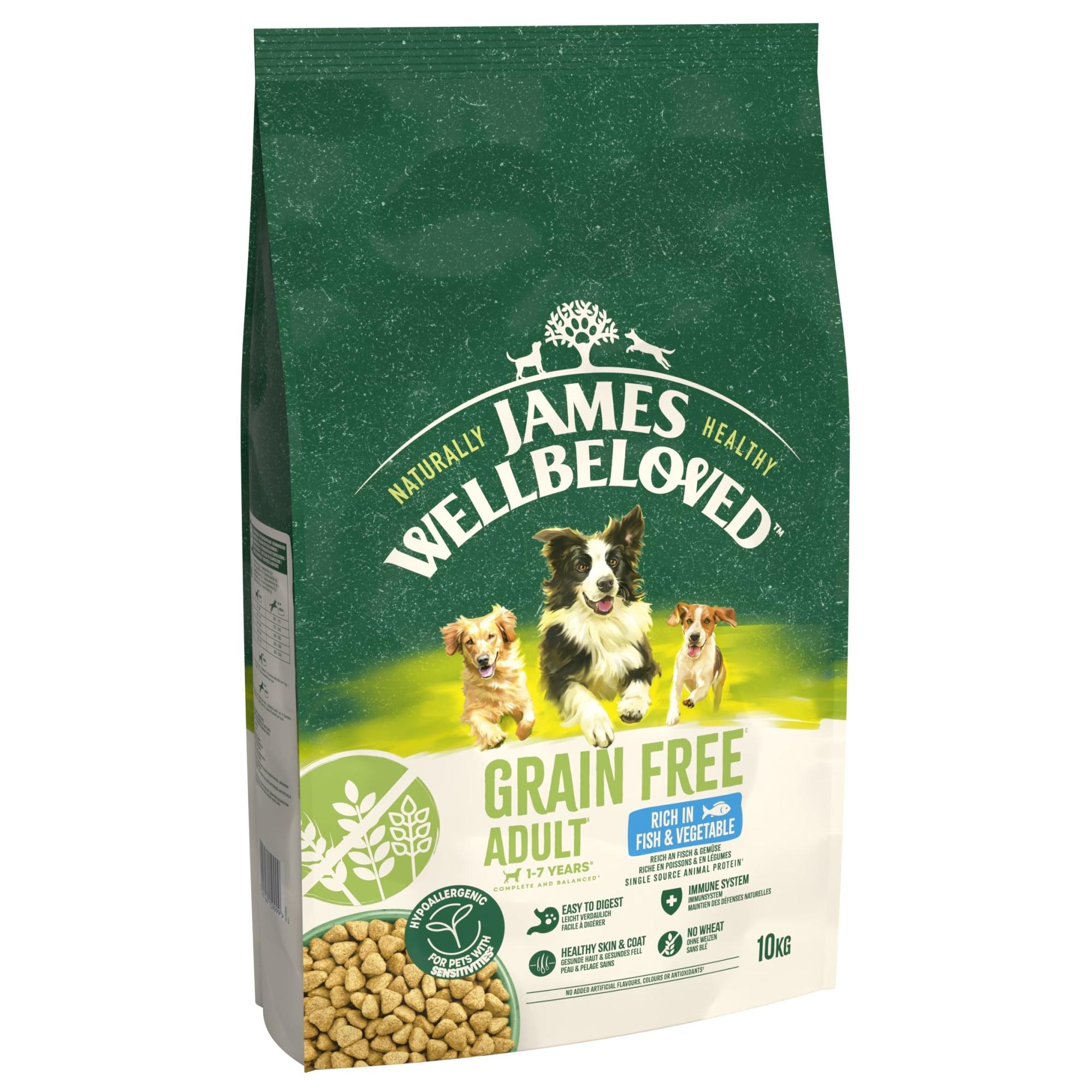 James Wellbeloved Dry Dog Grain Free Adult Fish & Veg 10kg Image 1