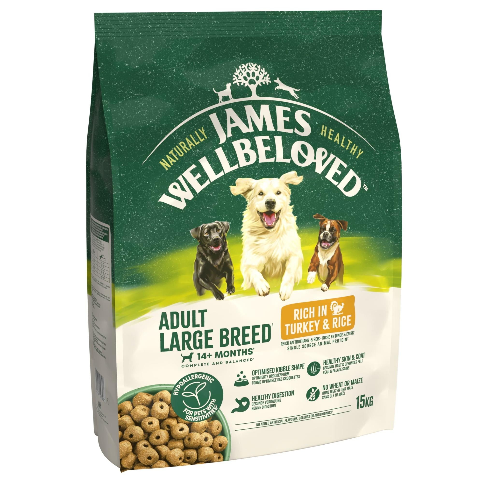 James Wellbeloved Dry Dog Adult Large Breed Turkey & Rice 15kg Image 1