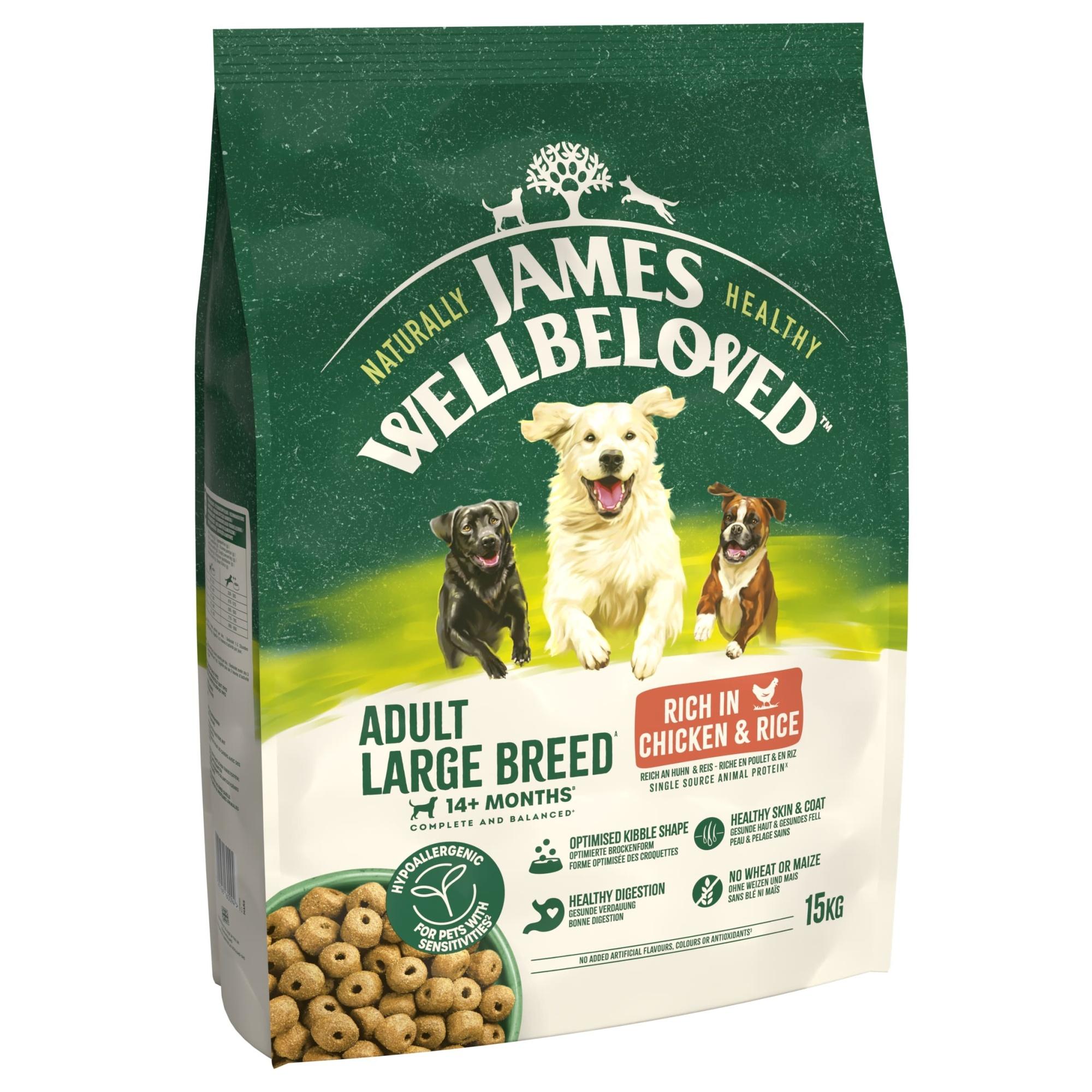 James Wellbeloved Dry Dog Adult LargeBreed Chicken & Rice 15kg Image 1