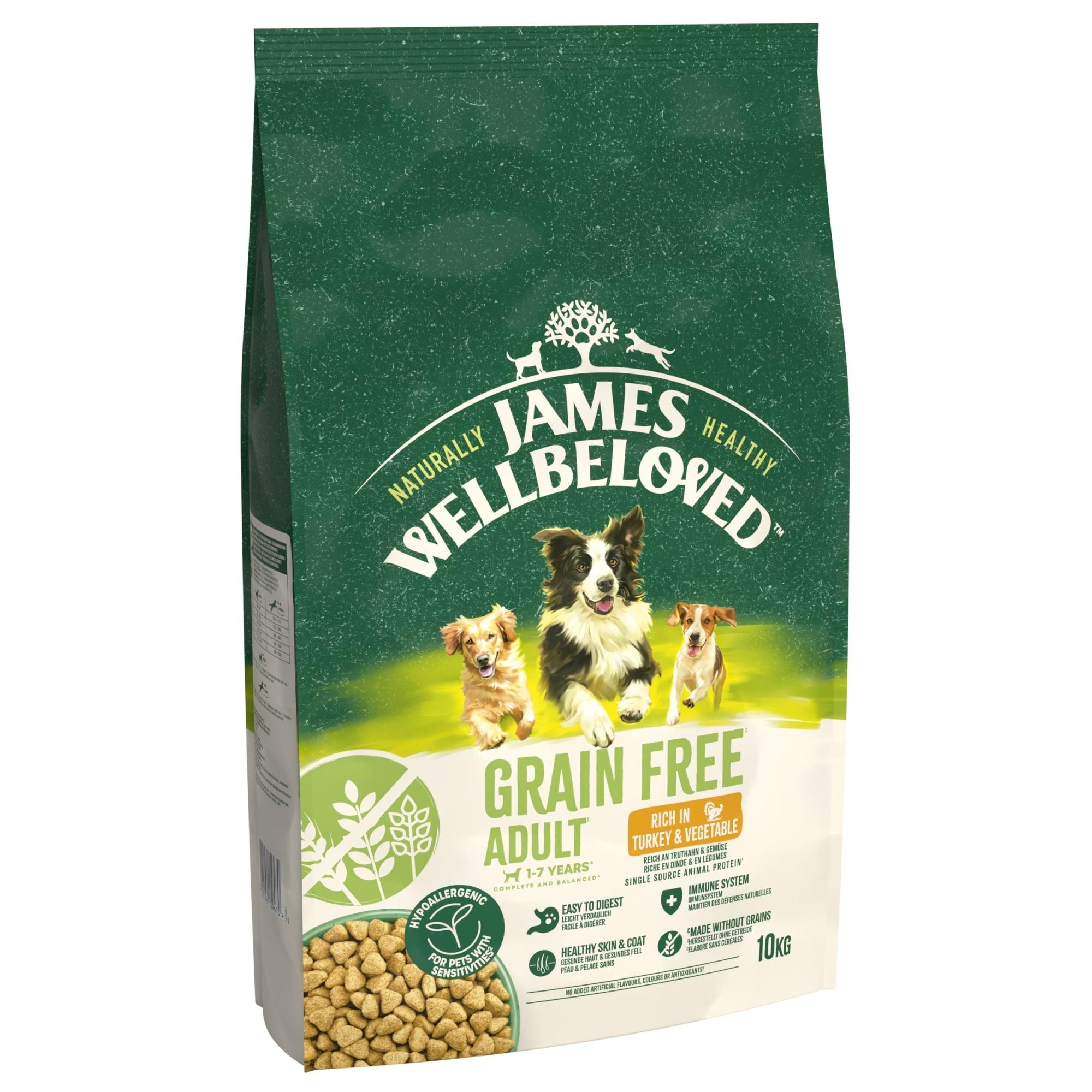 James Wellbeloved Dry Dog Grain Free Adult Turkey & Veg 10kg Image 1
