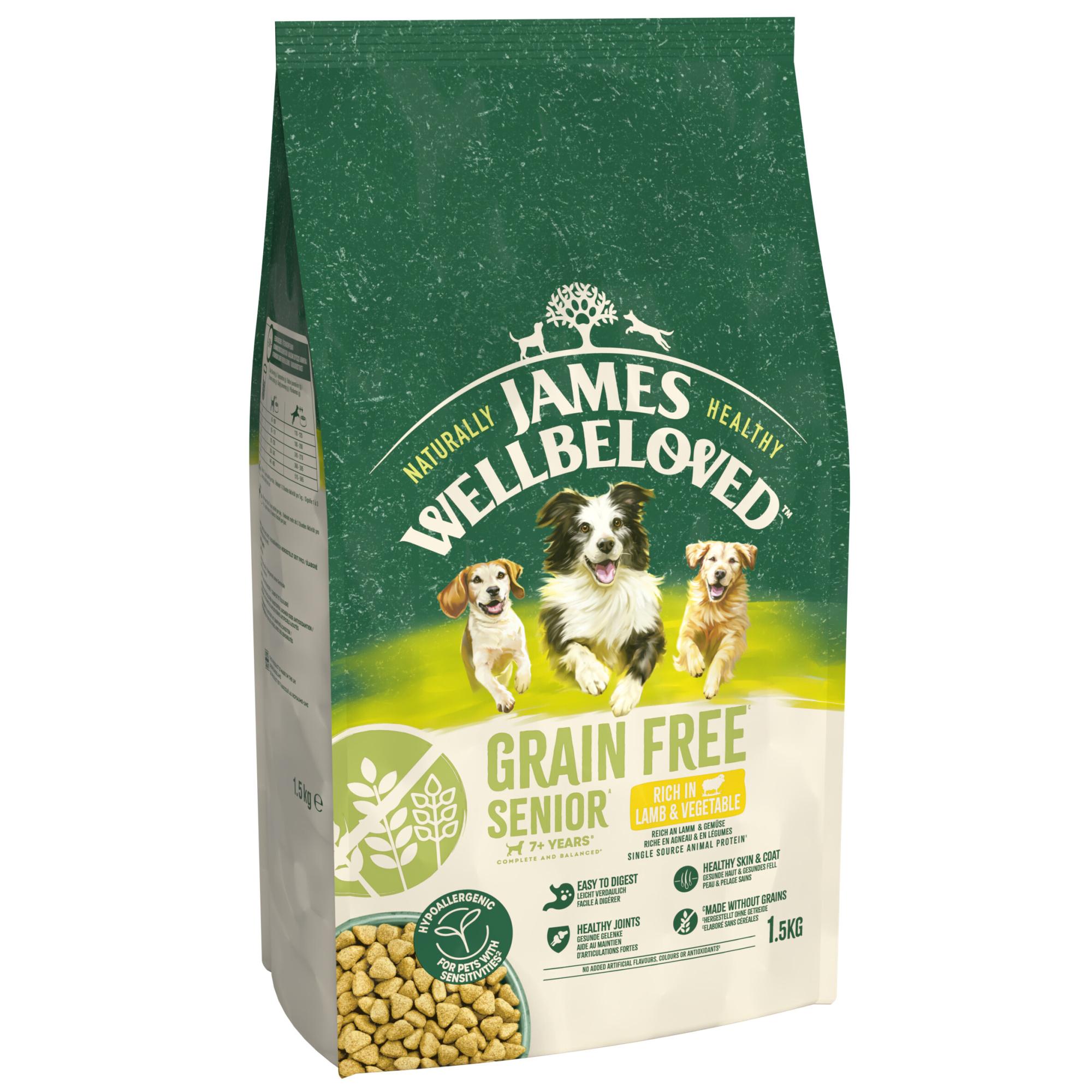 James Wellbeloved Dry Dog Grain Free Senior Lamb & Veg 1.5kg Image 1