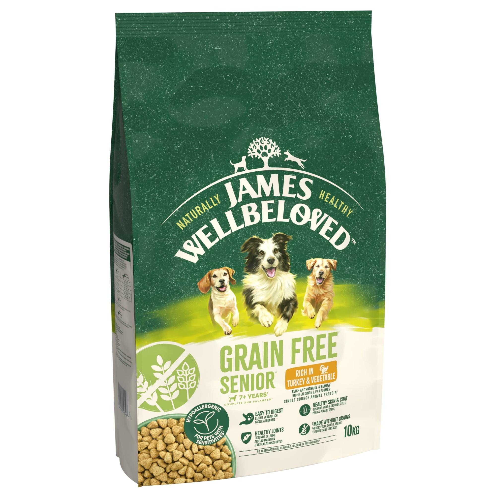James Wellbeloved Dry Dog Grain Free Senior Turkey & Veg 10kg Image 1