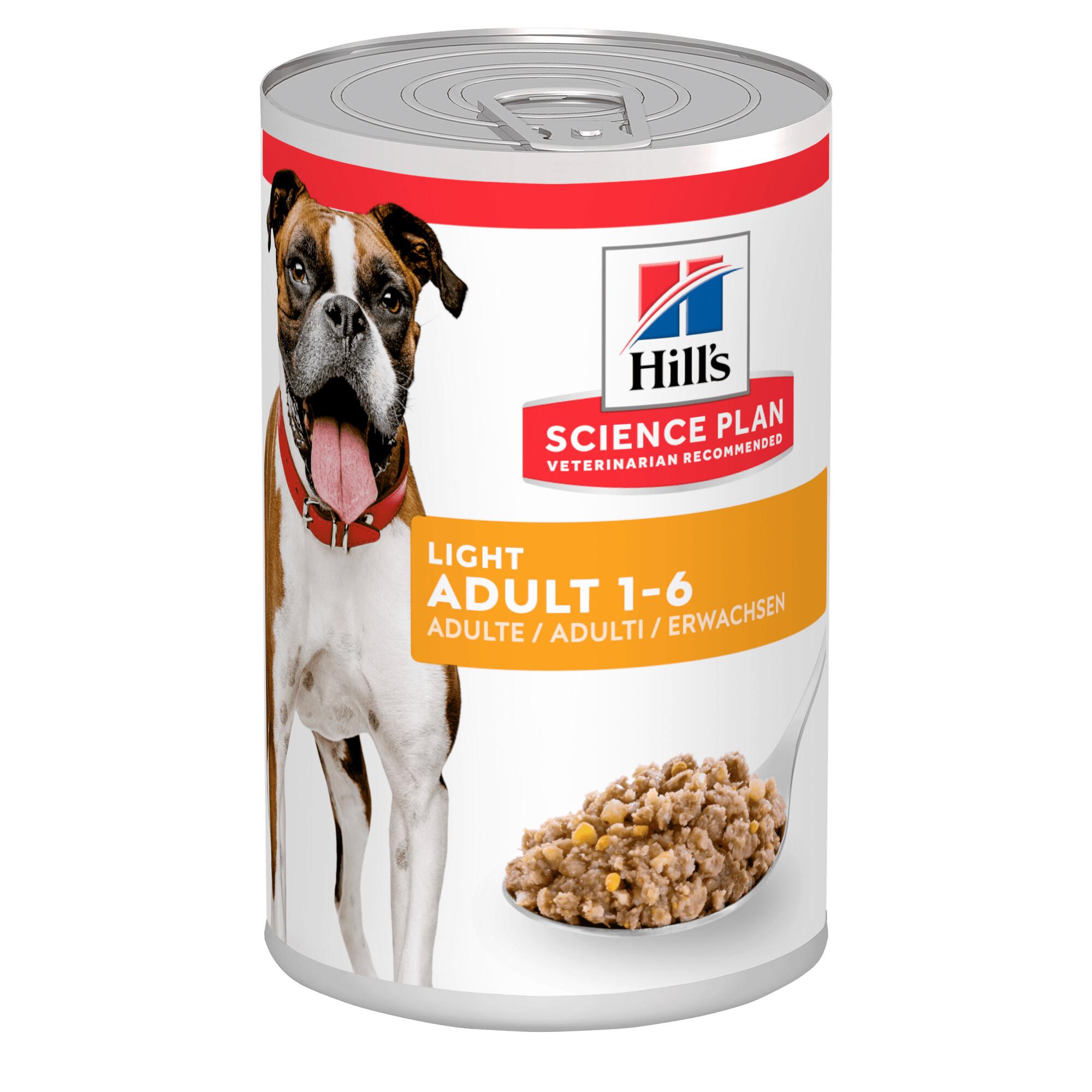 Hills Science Plan Light Adult Medium Wet Dog Food 12x370g Can Image 1