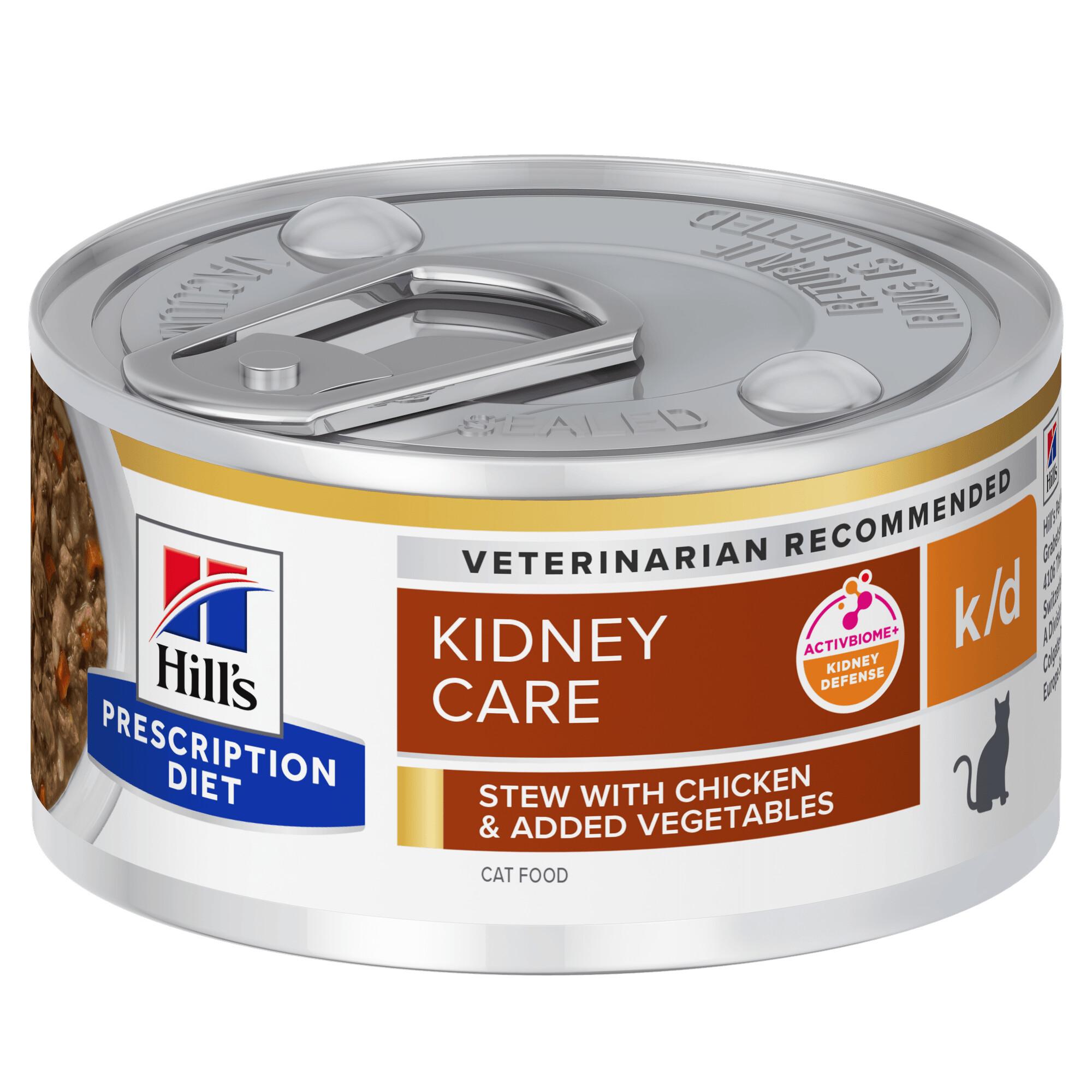 Hills Prescription Diet k/d Kidney Care Stew Cat Food 24x82g Can Image 1
