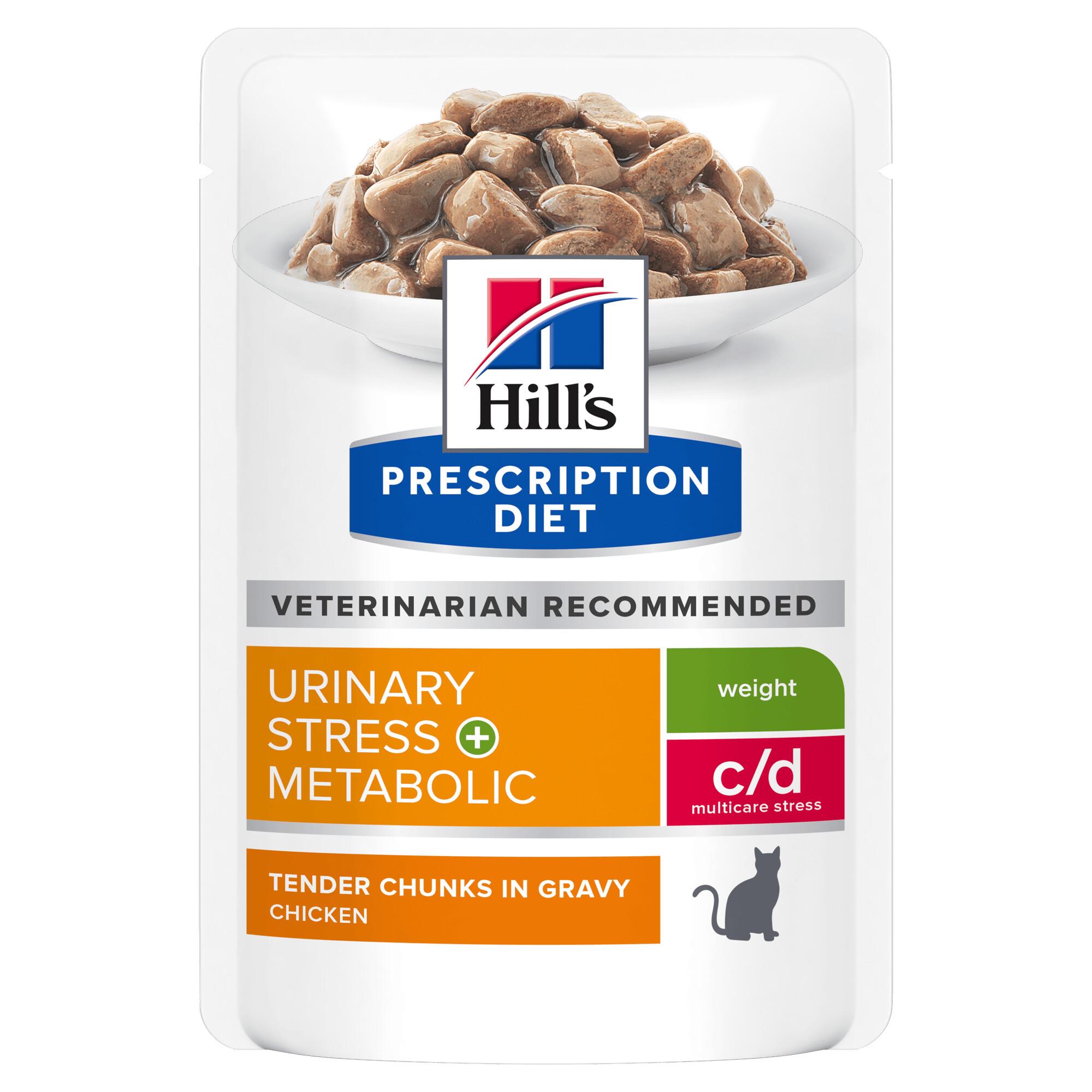 Hills Prescription Diet c/d Stress Metabolic Wet Cat Food 12x85g Pouch Image 1