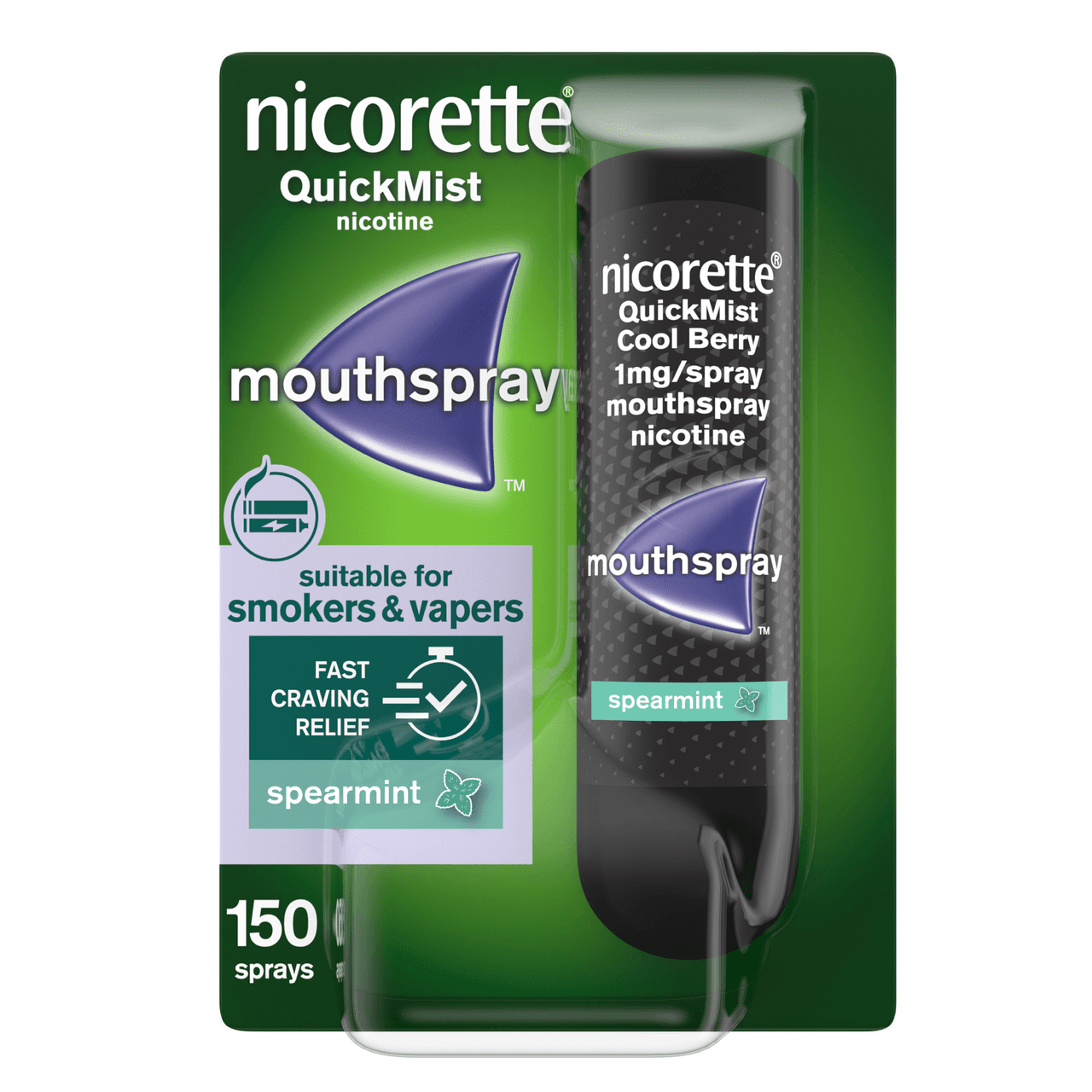 Quickmist Nicorette QuickMist 1mg Mouthspray Spearmint Single | Pharmacy2U