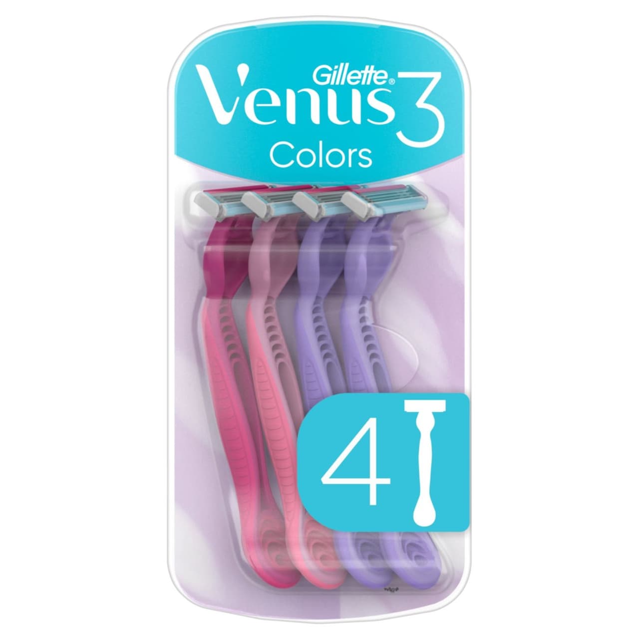 Colours Razor Female Gillette Venus3 Colours Disposable Razors 4 Pack | Pharmacy2U