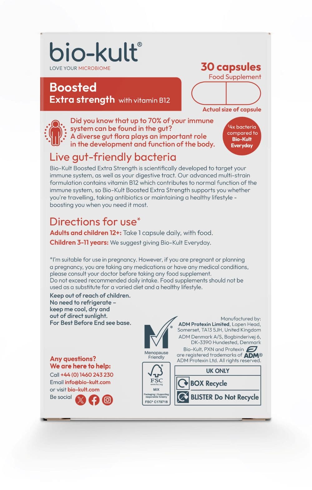 Bio Strength Powder Bio-Kult Boosted Extra Strength Biotics Gut Supplement | Pharmacy2U
